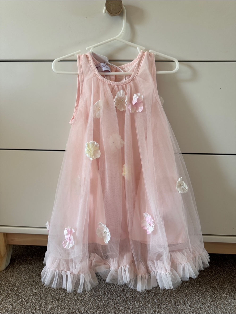 Mimi Tutu Pink Floral Flower Girl Tulle Dress